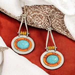 🆕️Boho Turquoise & Copper Dangle Earrings | Vintage-Style Statement Jewelry✨